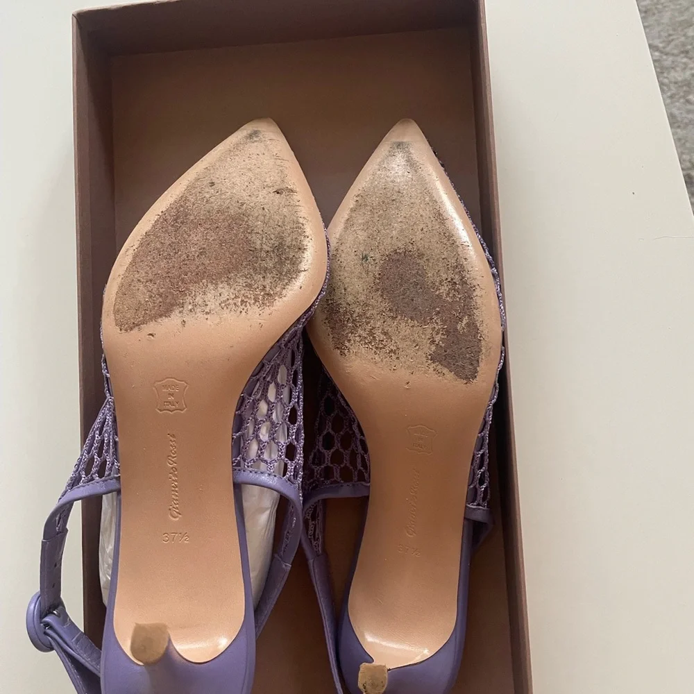 Gianvito Rossi Purple Mesh Heels - Picture 6 of 8